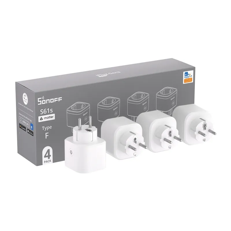 SONOFF S61s Matter External Plug via Wi-Fi, 4-Pack